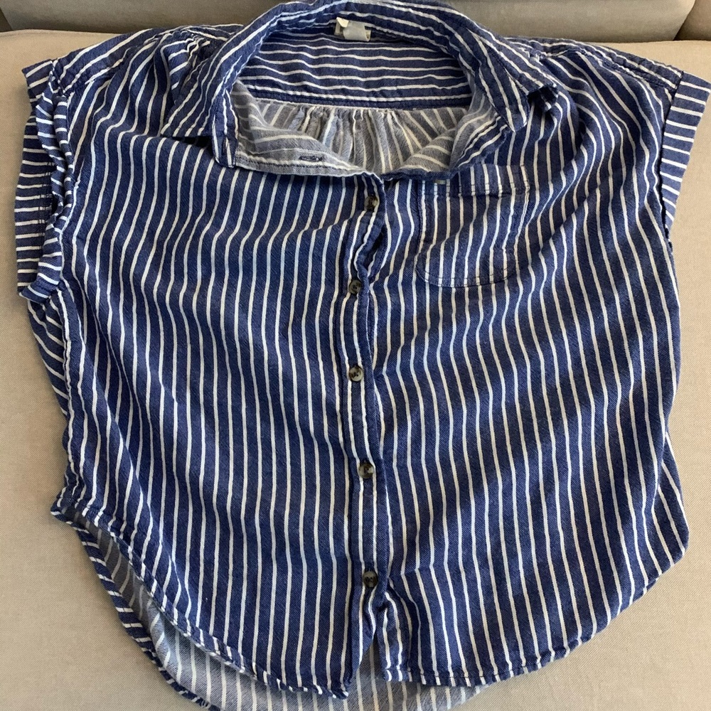 Button down, boxy style striped shirt